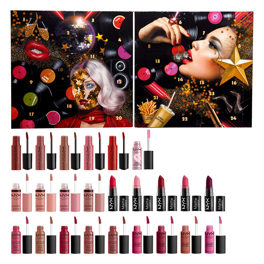 Фото © nyxcosmetic.ru.  Адвент календарь. LOVE LUST DISCO GREATEST HITS LIP ADVENT. Стоимость 4500руб.