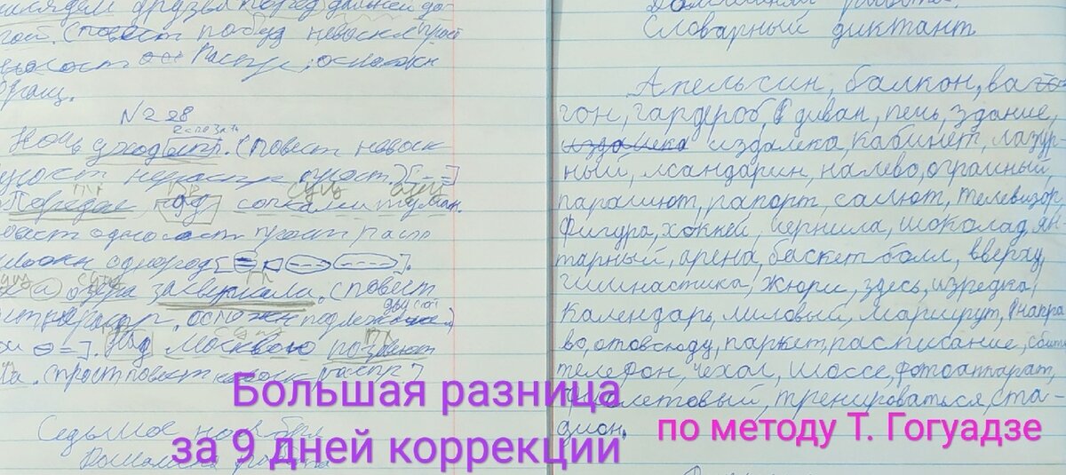 Коррекция письма по методу учителя-дефектолога Татьяны Гогуадзе за 14 дней! За высокие результаты в коррекции, которые ярко иллюстрируются в картинках "До и После", всегда платили дорого. 