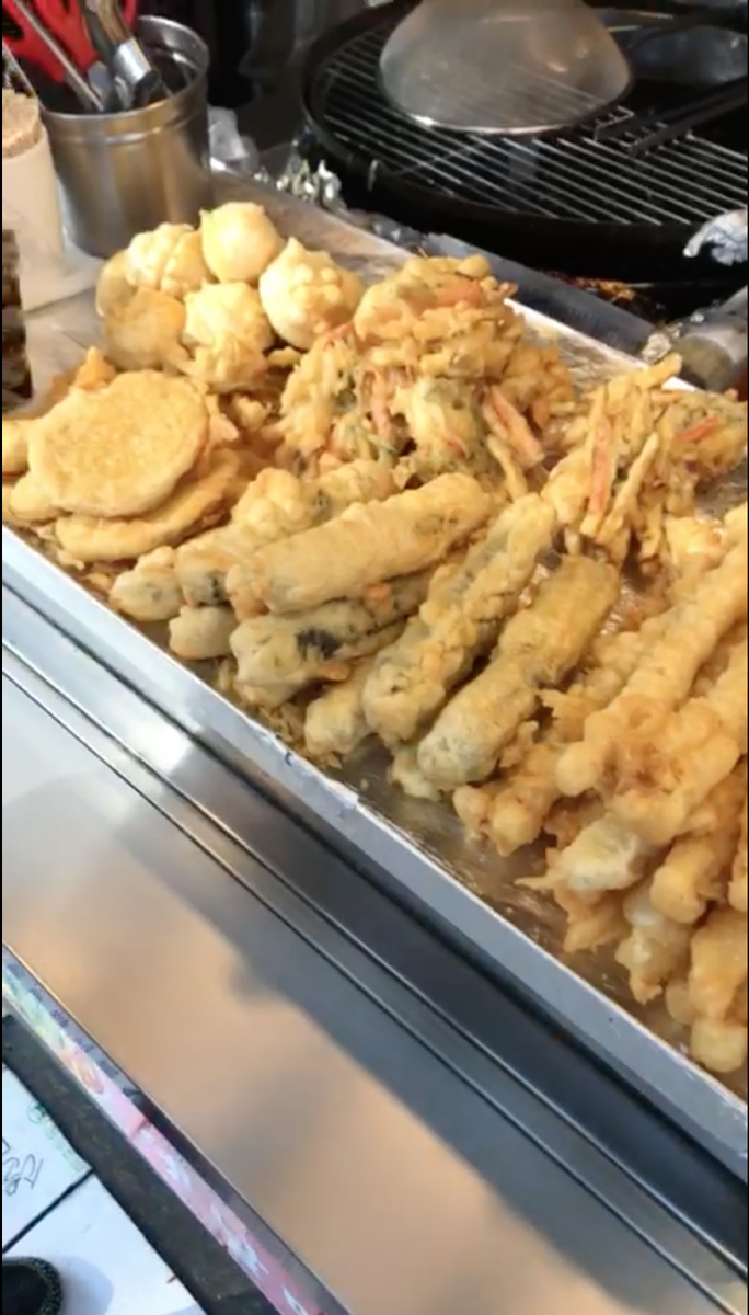 Креветки и морские гребешки в кляре