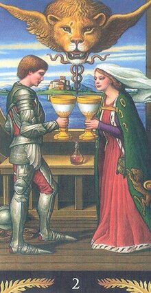 Двойка чаш. Таро Прерафаэлитов. Джулиано Коста
