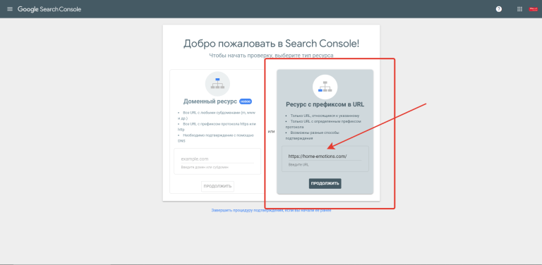 (рис. 2) Не забываем указать протокол http или https.