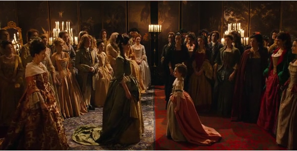 Кадр из фильма "Обмен принцессами". Луиза Елизавета Орлеанская и маленькая Мария-Анна-Виктория