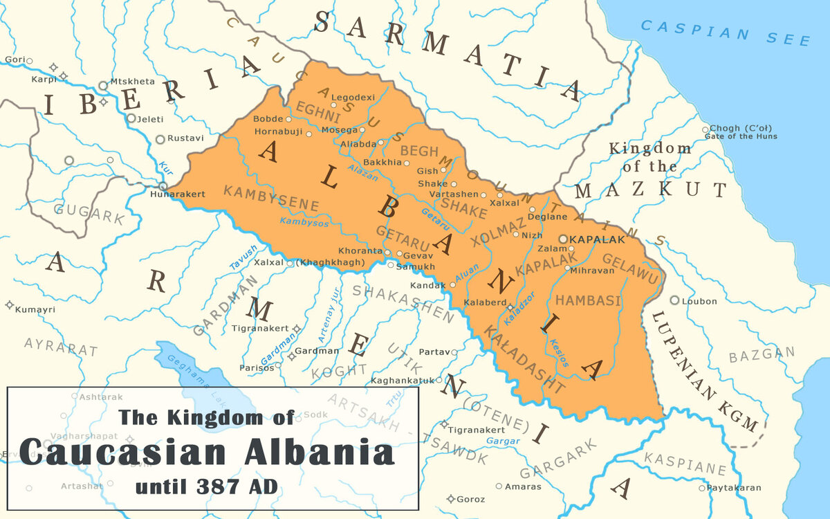 Карта кавказской албании