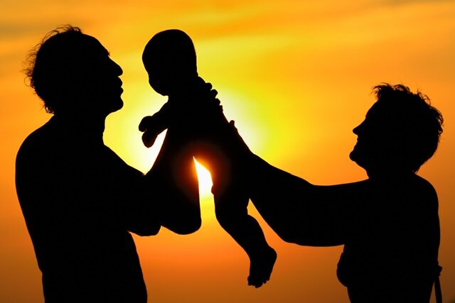 Мои родители с пятимесячным внуком