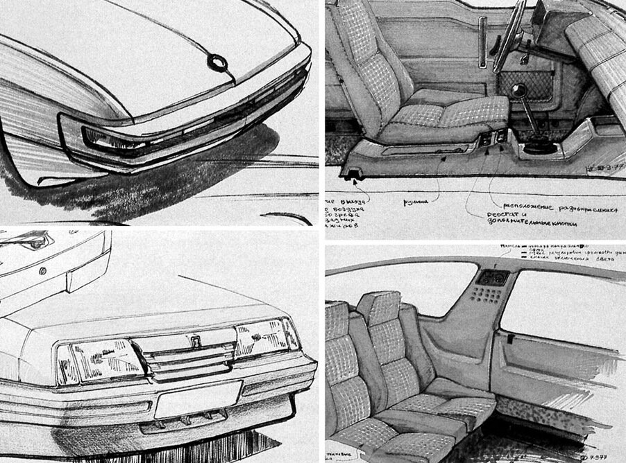 Одни из первых набросков ВАЗ-2108