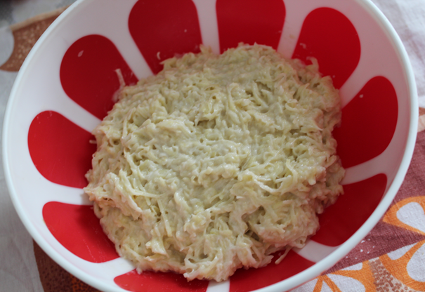 Вид готового теста для дранников