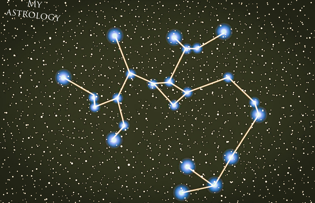 Знак стрелец на звёздном небе. 