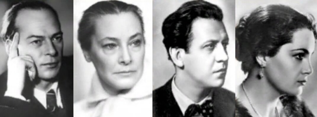 Н. Черкасов, С. Пилявская, А. Попов, Э. Быстрицкая. Фото из открытых источников.