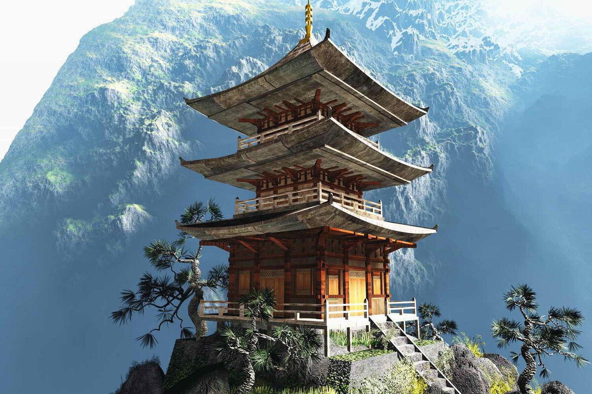 Япония буддийский храм в горах