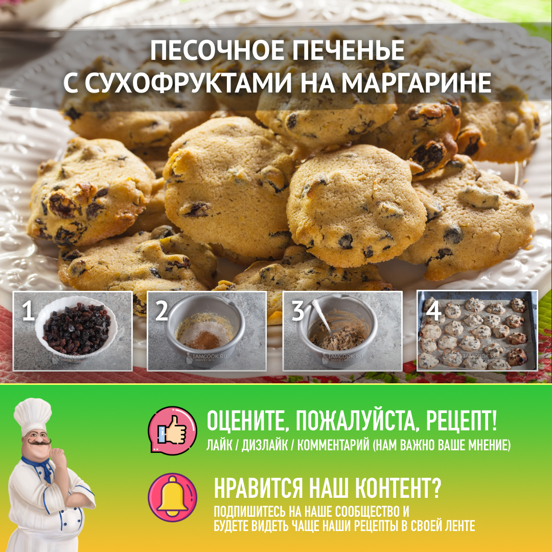 Творожное печенье на маргарине. Рецепт | Рецепт | Рецепт домашнего печенья, Еда, Рецепты печенья