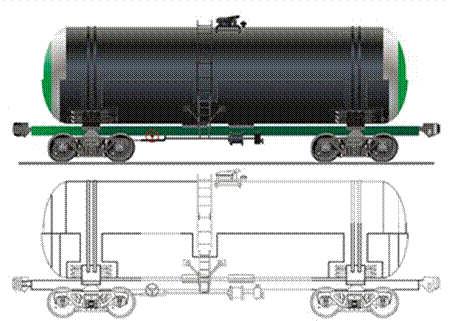 Рис. 3 Четырёхосная цистерна