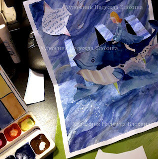 Рисовала в смешанной технике