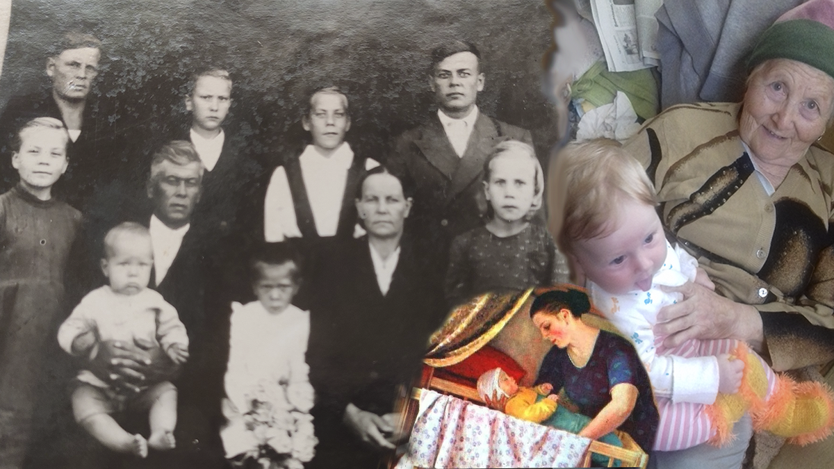 Это мои дорогие Усольцевы: верхний ряд: Ваня, Тома, Лида, Толя; нижний ряд: Аля, маленький Саша, дед Тимофей, моя любимая Тоня, бабушка Шура, Галя. На фото справа: мама Тома с Агушей перед сном. Подписывайтесь на канал и ставьте лайки. Спасибо))