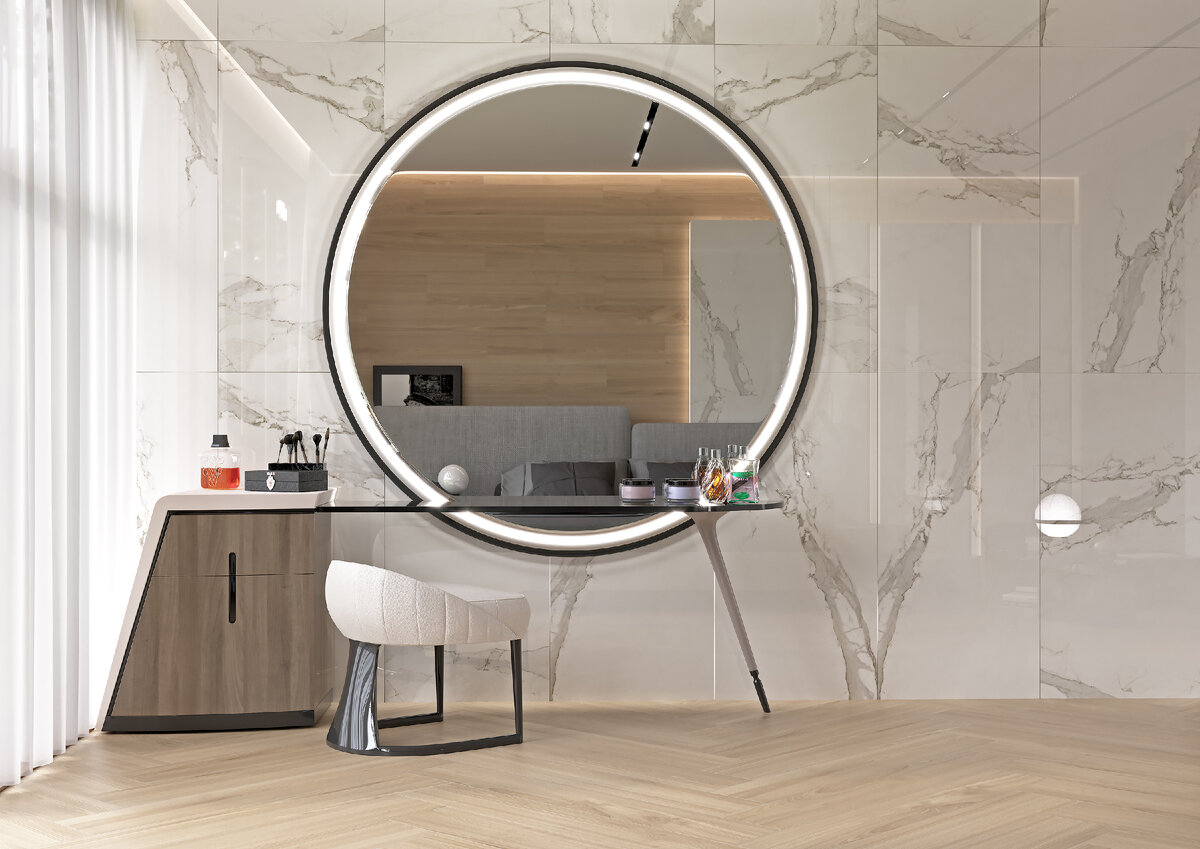 Керамогранит c фактурой мрамора Calacatta Gold  из коллекции Marble Trend от KERRANOVA