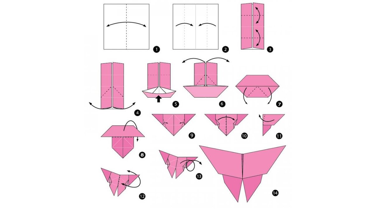 Оригами для детей. Бабочка Origami, Arts and crafts, Crafts