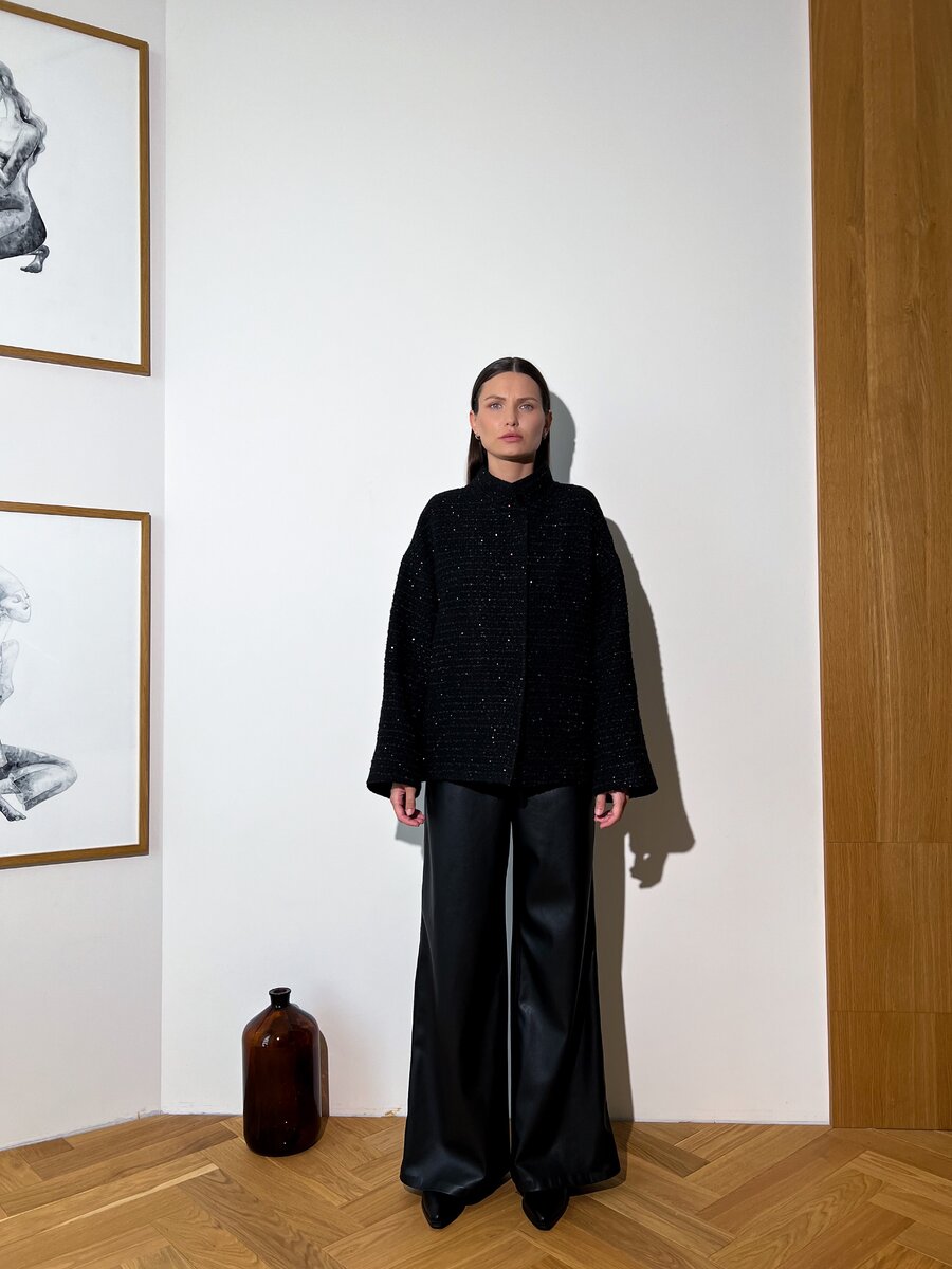 Широкие брюки из итальянской экокожи — 13 700₽