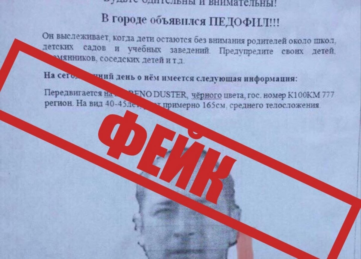    Полиция опровергла информацию о появившемся в Псковской области педофиле