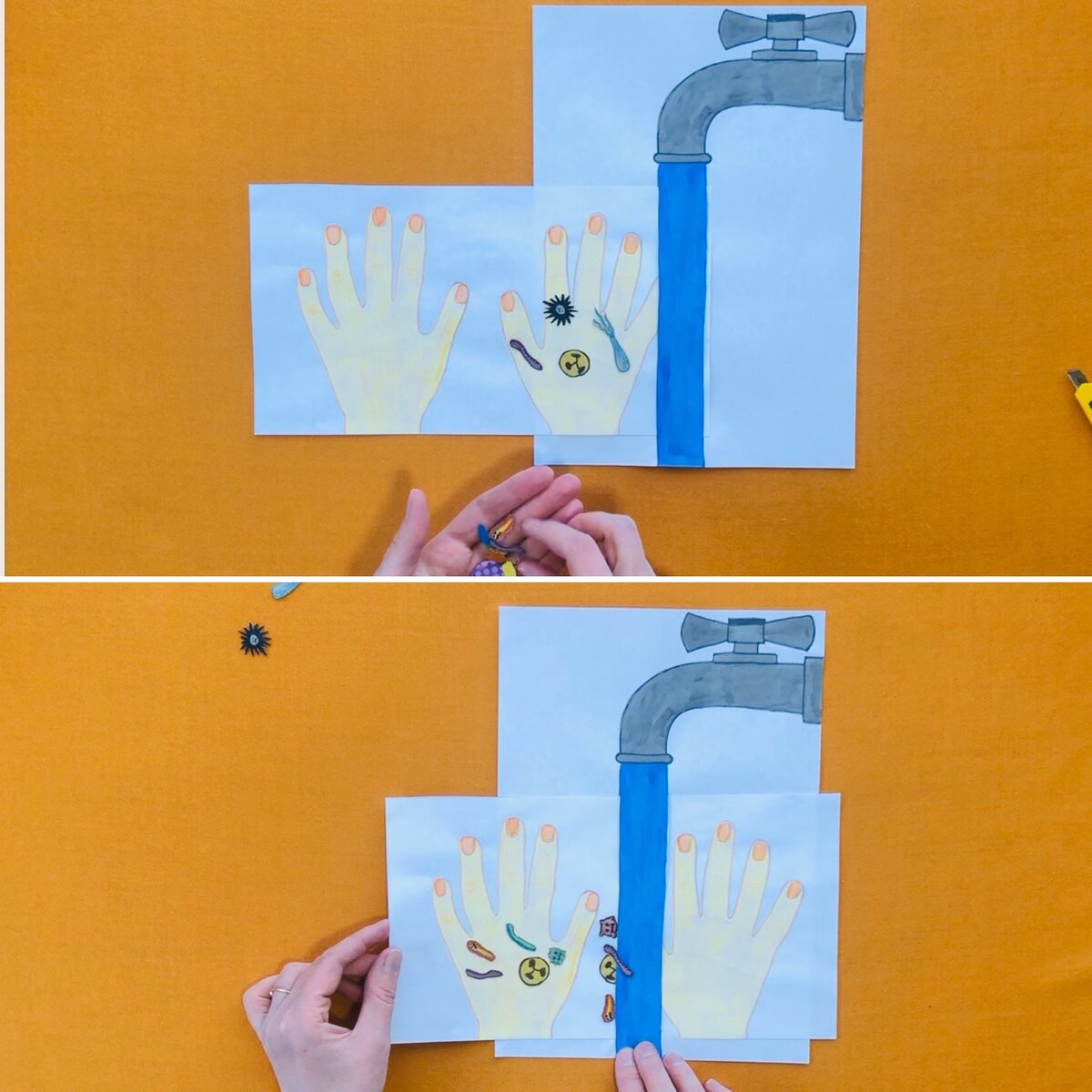 аппликация моем руки. день мытья рук поделки. аппликация моем руки. моем руки правильно для детей поделка. трафарет кран с руками.