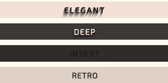 4 CSS эффекта Text-Shadow ( Elegant, Deep, Insert, Retro )