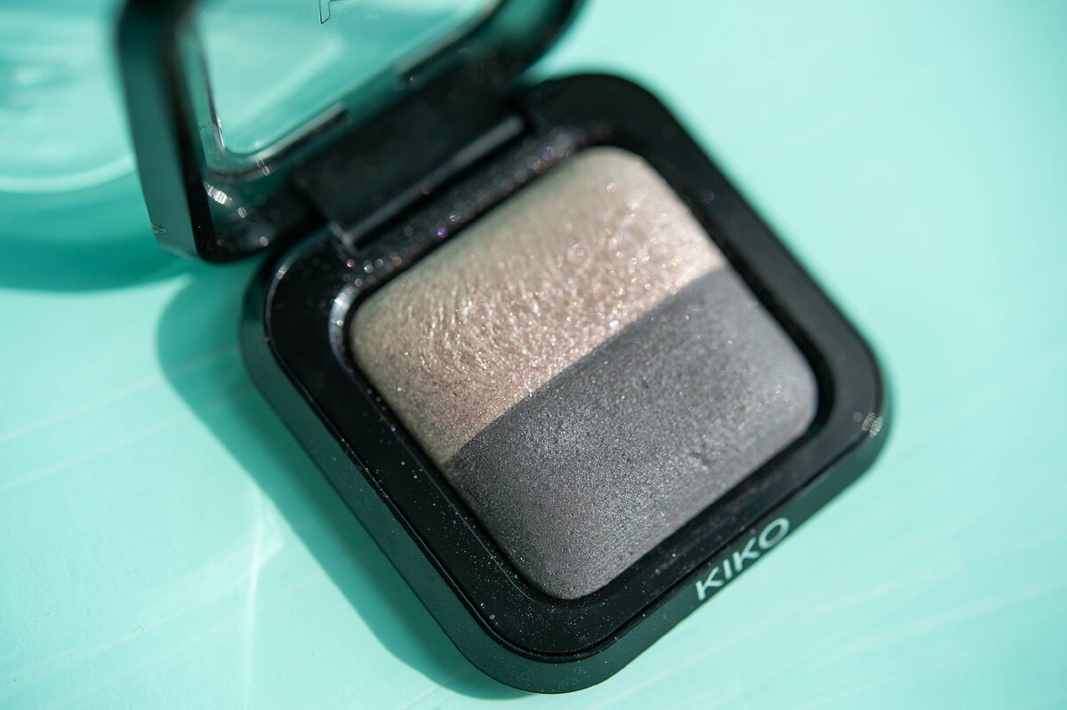 Kiko Bright Duo 16 Pearly Rosy Taupe — Satin Purple Grey