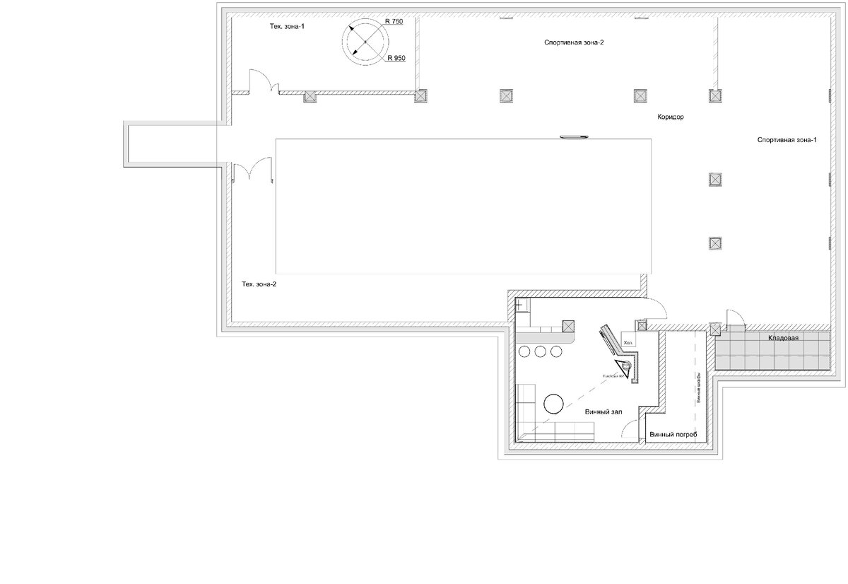 План цокольного этажа. СПА-комплекс Маранелло