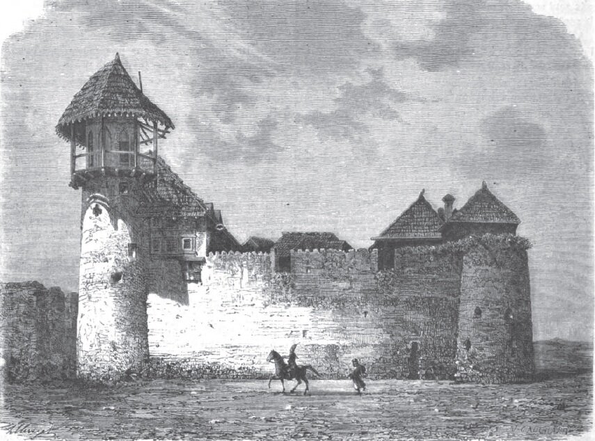 Северо-западная часть Шушинской крепости. Рисунок Клерже по зарисовке В. Верещагина.