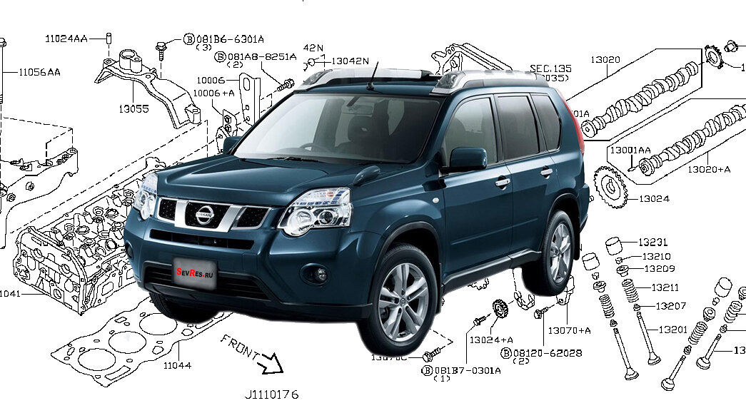 Поликлиновый ремень (генератора) на Nissan X-Trail (T32) - интернет-магазин Дроссель