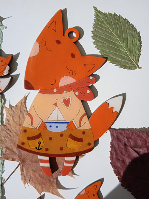 Интерьерное украшение-подвеска "Лисёнок"