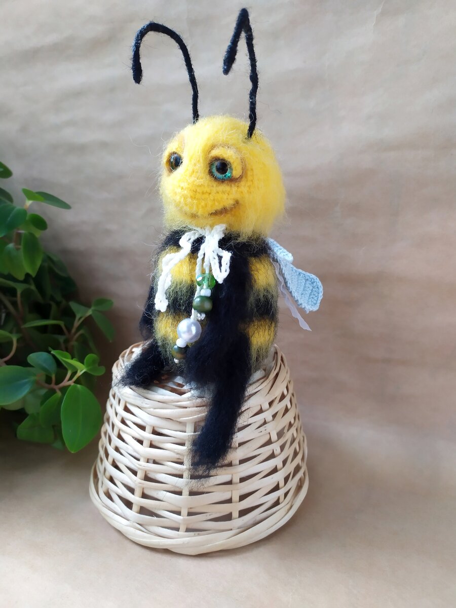 мягкая игрушка, Светло-желтый/Пчела