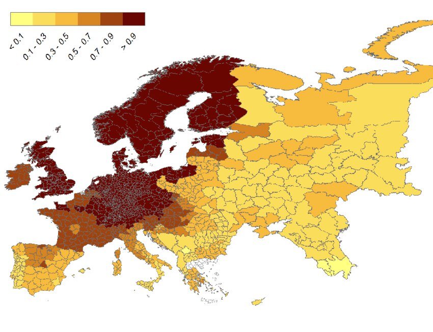 Европе ответил. Literacy rate 1900 by Country.