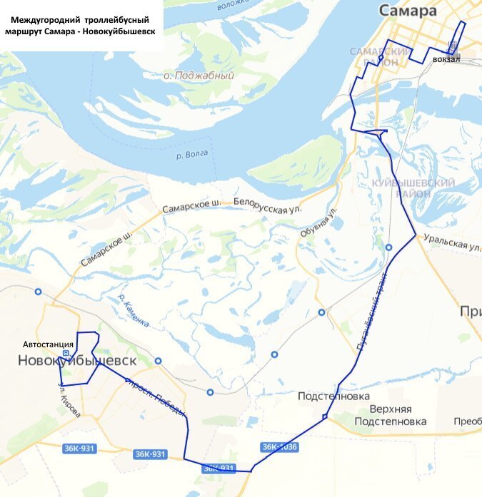 Спутниковая карта новокуйбышевска с улицами