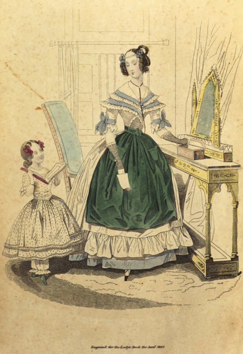 Модная гравюра из "Godey's Lady's Book", январь 1837