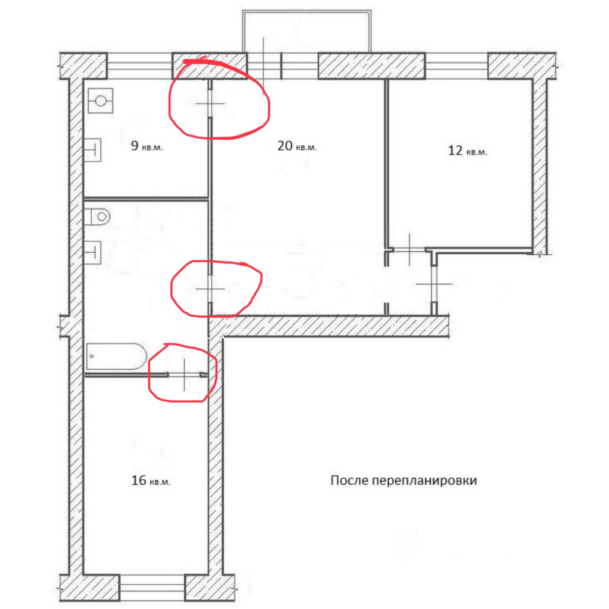 планировка дома с проходными комнатами