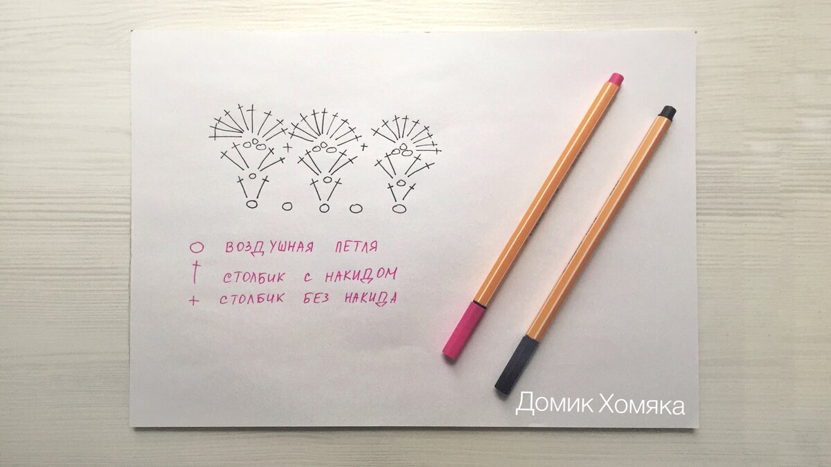 Схема вязания цветка