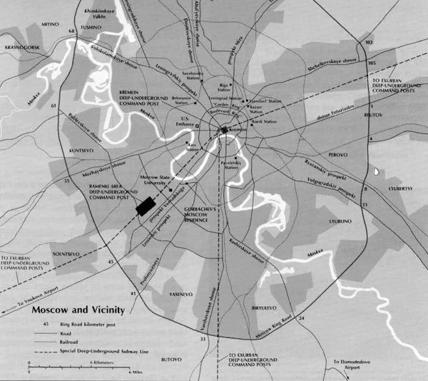 На фото карта метро-2 согласно докладу министерства обороны США "Military forces in transition", 1991 г.