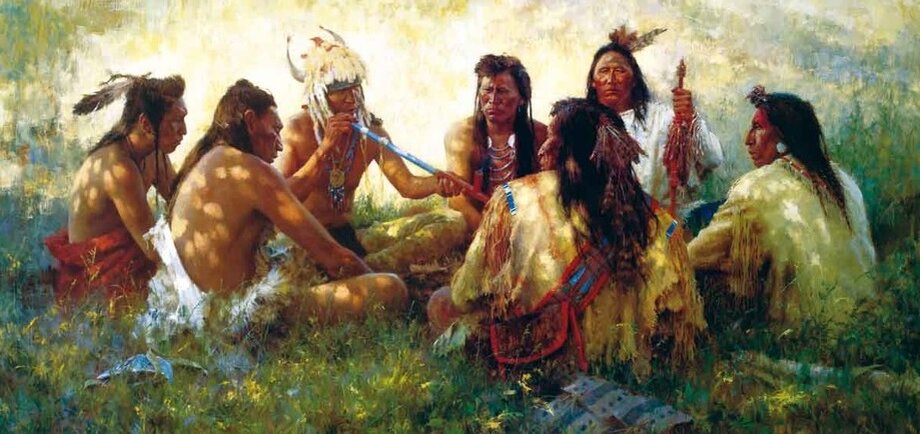 Howard Terpning "Crow Pipe of peace Ceremony"