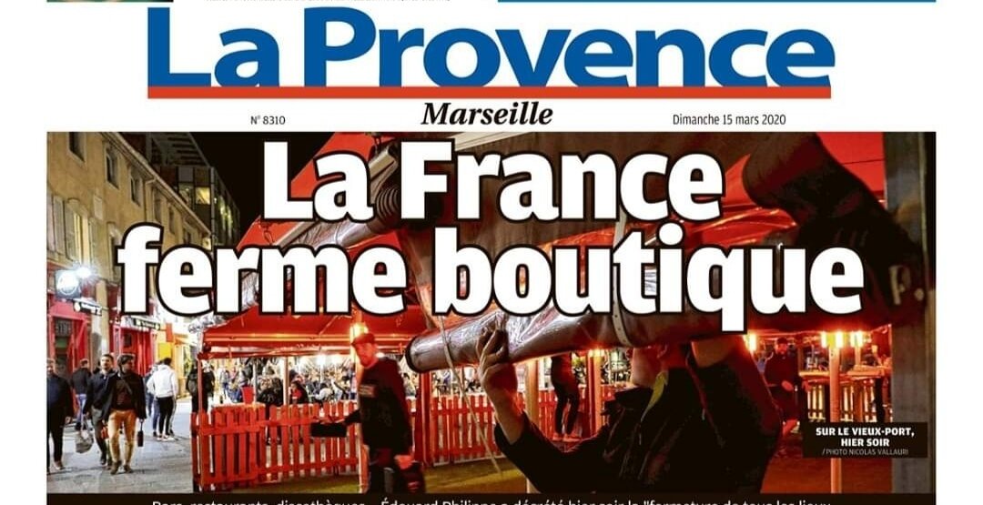 Передовица газеты Le Provence