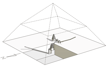 Схематическое изображение Ломаной пирамиды (чертёж Monnier Franck) 
