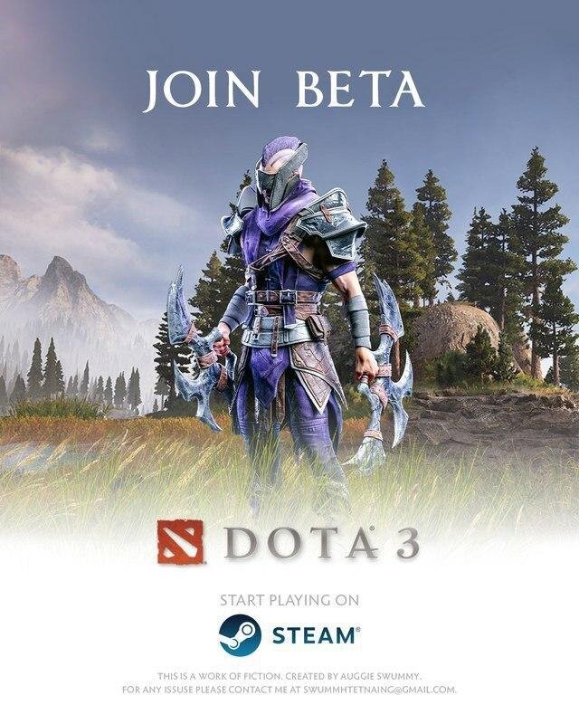 Постер о "запуске" бета-тестирования Dota 3