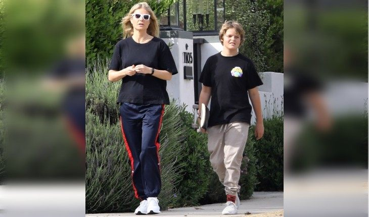 Гвинет  с сыном Мозесом