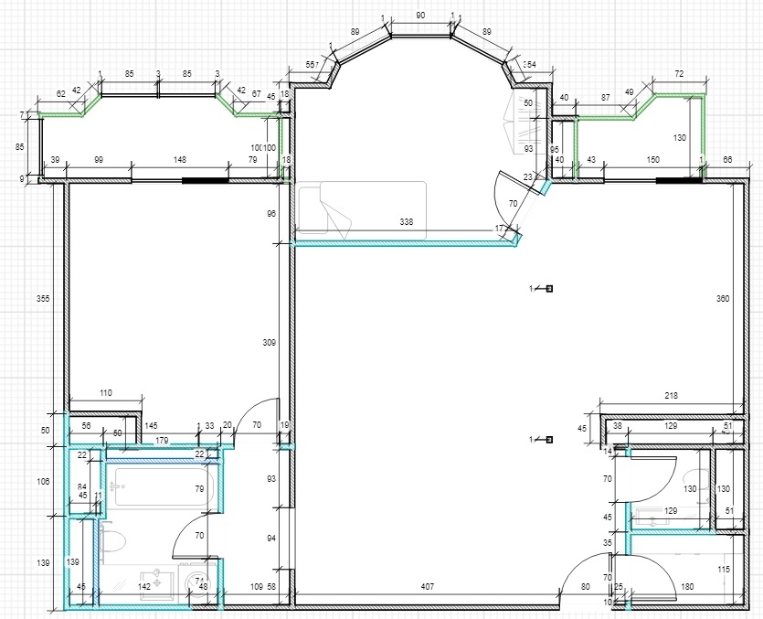 На этом этапе мы решили полностью перестраивать стены и я пытался придумать как всё распихать покрасивше.