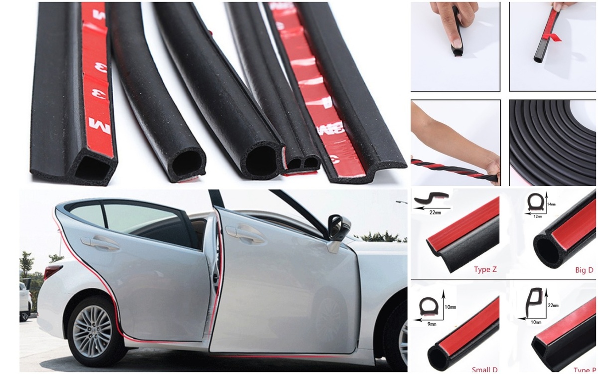 Варианты форм и размеров уплотнителей поражают воображение. А выбрать надо такой, чтобы при закрытой двери он был обжат немного больше, чем на половину своей ширины.