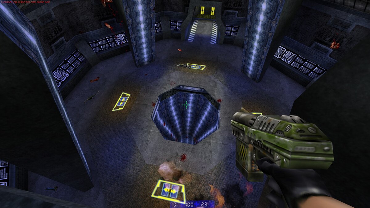 Не советую прыгать в этот люк. А вот подловить противника и скинуть его вниз — отдельное удовольствие.