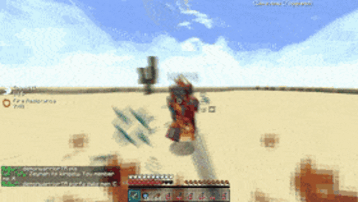 Игрок против игрока на сервере Minecraft. 