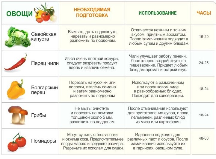 Сколько времени сушить. Температура сушки овощей и фруктов в электросушилке таблица. Таблица сушки овощей и фруктов в электросушилке. Таблица времени и температуры сушки фруктов. Таблица температур для сушки овощей для электросушилки.