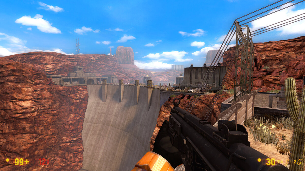 Скриншот сделан в игре "Black Mesa" / Гордон высматривает бойцов HECU