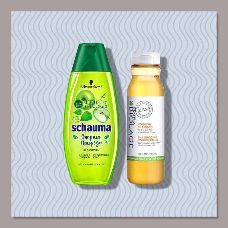 Schauma Свежая Крапива & Зеленое Яблоко и Biolage R.A.W. Nourish