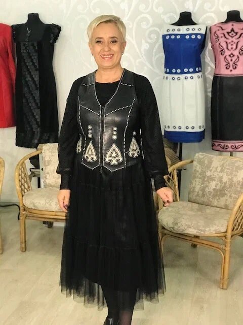 Переделка кожаного жилета "Царица ночи". Ателье Ирины Берзиной.