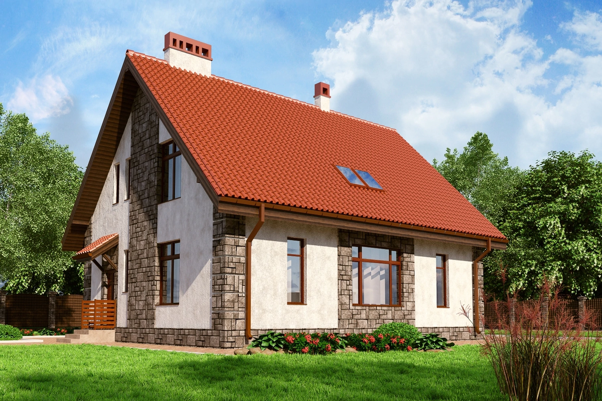 Дом 9 на 9 с мансардой из газобетона