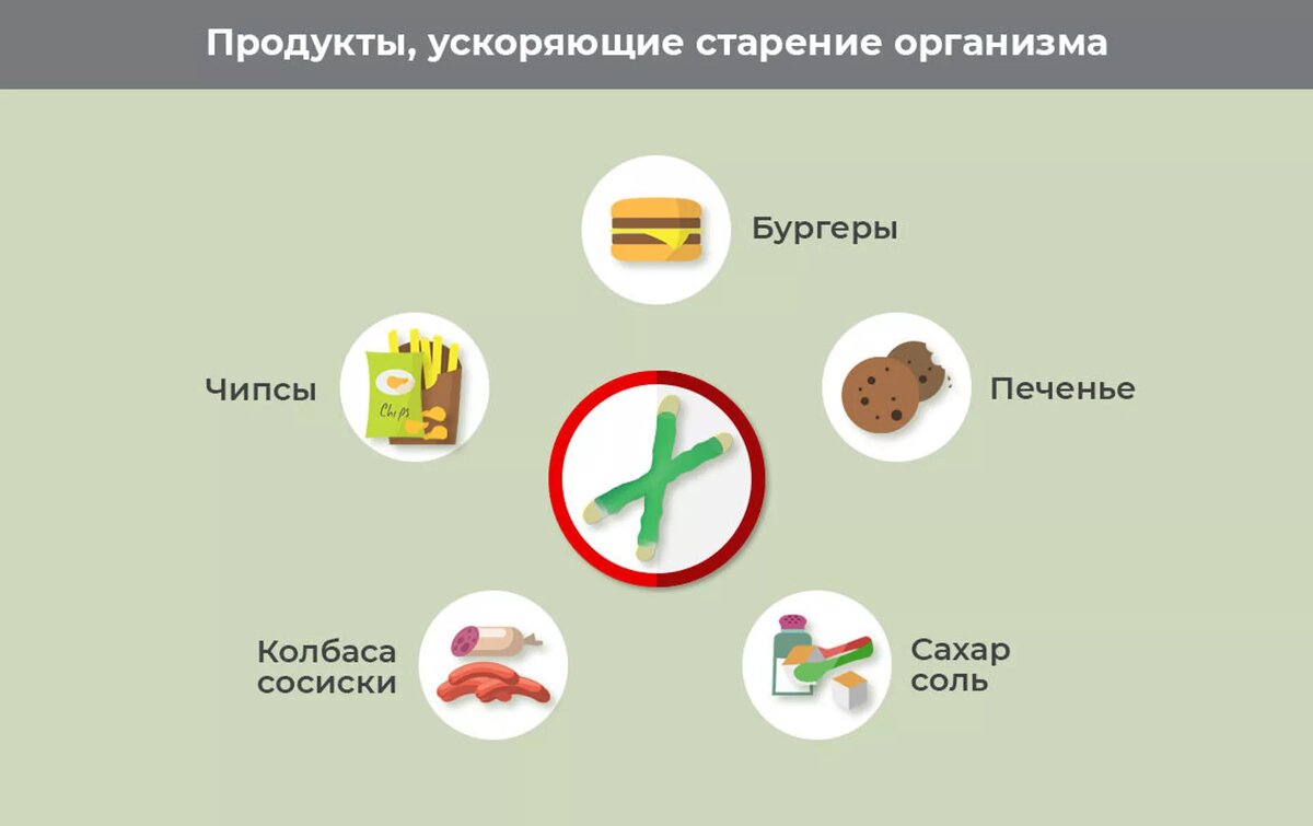 Продукты, ускоряющие старение организма. © Иллюстрация РИА Новости
